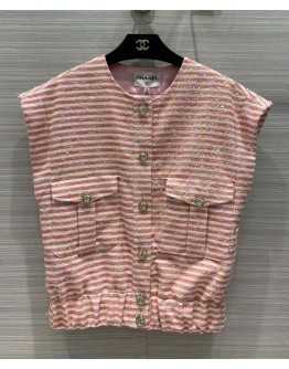 C-C Women's Tweed Vest Pink