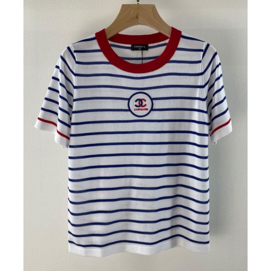 C-C Women's Striped Knitted T-shirt