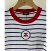 C-C Women's Striped Knitted T-shirt