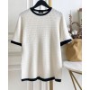 C-C Women's Contrast Knit T-shirt