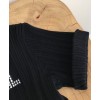 C-C Women's Embroidered Knitted T-shirt Black