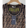 Fendi Women's Logo Embroidered Dress Dark Coffee