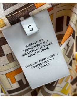 Fendi Women's Silk Print Dress Yellow
