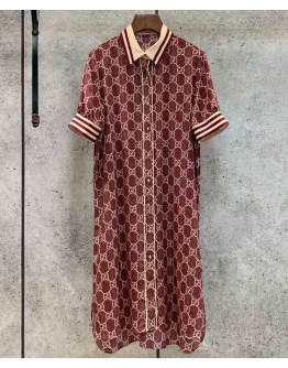 Gucci Women's Silk Print Dress Red