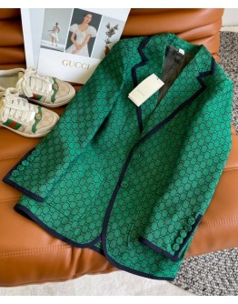 Gucci Women's GG Print Jacket Green