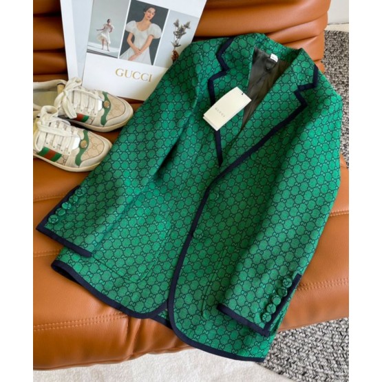 Gucci Women's GG Print Jacket Green
