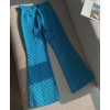 Gucci Women's Multicolor Logo Print Trousers Light Blue