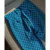 Gucci Women's Multicolor Logo Print Trousers Light Blue
