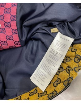 Gucci Women's Multicolor Logo Print Skirt Orange