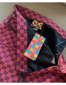 Gucci Women's Multicolor Logo Print Skirt Pink