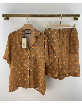 Gucci Women's Bear Silk Suit Light Coffee