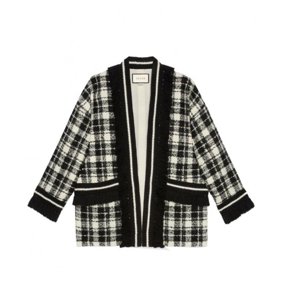 Gucci Women's Wool Tweed Coat Black