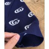 Gucci Women's Logo Jacquard Knitted T-shirt Dark Blue