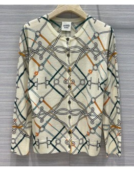 Hermes Women's Wool Cardigan Cream