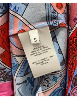 Louis Vuitton Women's Silk Print Dress Pink
