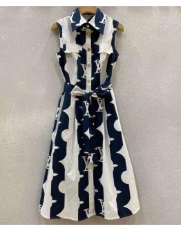 Louis Vuitton Women's Print Dress Black