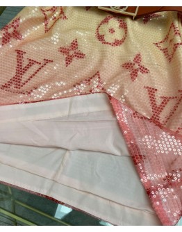 Louis Vuitton Women's Sequin Embroidered Dress Pink
