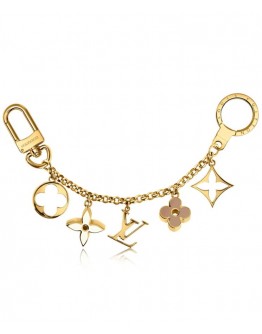 Louis Vuitton Fleur De Monogram Bag Charm Chain M65111 Golden