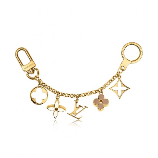 Louis Vuitton Fleur De Monogram Bag Charm Chain M65111 Golden
