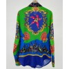 Versace Women's Print Shirt Green