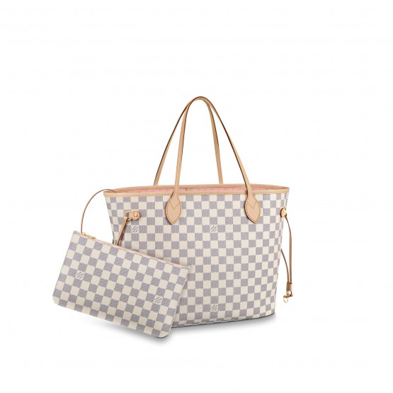 Louis Vuitton Damier Azur Neverfull MM N41605 Pink