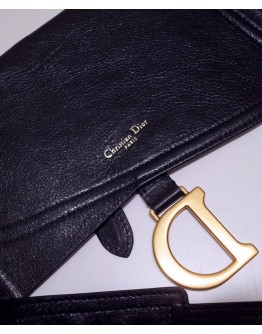 Dior Saddle Belt In Black Lambskin Black