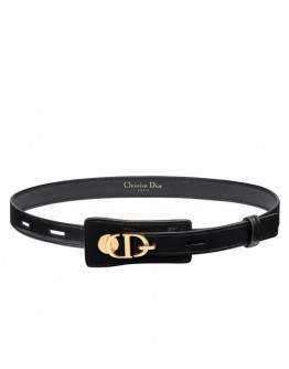 Dior 30 Montaigne Cow Leather Belt Black