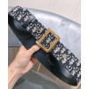 Dior Women Diorquake Dior Oblique Belt Dark Blue