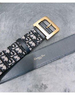 Dior Women Diorquake Dior Oblique Belt Dark Blue