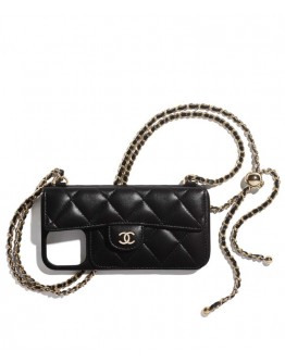 C-C Classic Case For Iphone With Chain Black