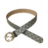 Gucci GG Supreme belt with G buckle 370543 Coffee