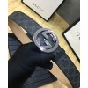 Gucci GG Supreme belt with G buckle 370543 Black
