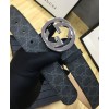 Gucci GG Supreme belt with G buckle 370543 Black