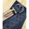 Gucci GG Supreme belt with G buckle 370543 Black
