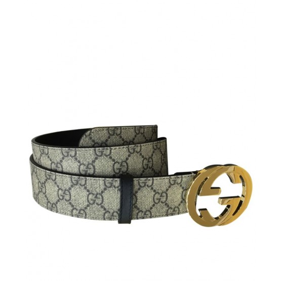 Gucci GG Supreme belt with G buckle 370543 Coffee
