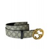 Gucci GG Supreme belt with G buckle 370543 Coffee