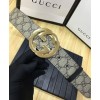 Gucci GG Supreme belt with G buckle 370543 Coffee
