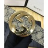 Gucci GG Supreme belt with G buckle 370543 Coffee