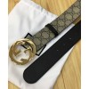 Gucci GG Supreme belt with G buckle 370543 Coffee