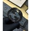 Gucci GG Supreme belt with G buckle 370543 Black