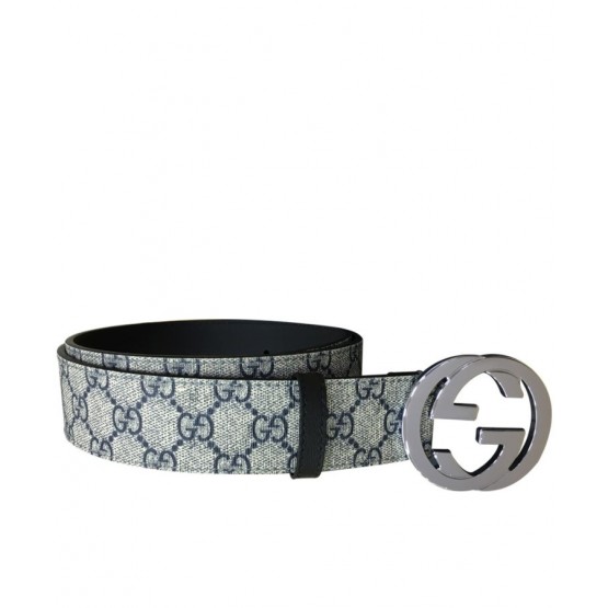Gucci GG Supreme belt with G buckle 370543 Green