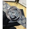 Gucci GG Supreme belt with G buckle 370543 Green