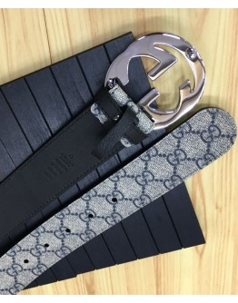 Gucci GG Supreme belt with G buckle 370543 Green