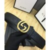 Gucci Leather belt with Double G buckle Black
