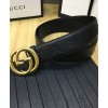 Gucci Leather belt with Double G buckle Black