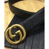 Gucci Leather belt with Double G buckle Black