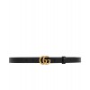 Gucci Leather belt with double G buckle Black