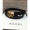 Gucci Leather belt with double G buckle Black