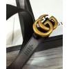 Gucci Leather belt with double G buckle Black