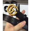 Gucci Leather belt with double G buckle Black